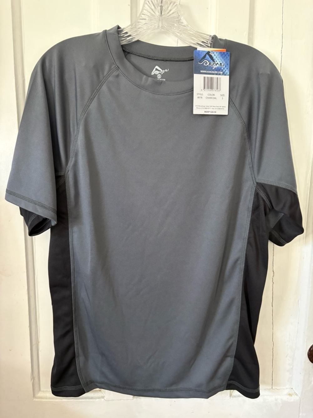 Kanu Surf Charcoal Athletic Tee Short Sleeve Rashguard Swim Beach